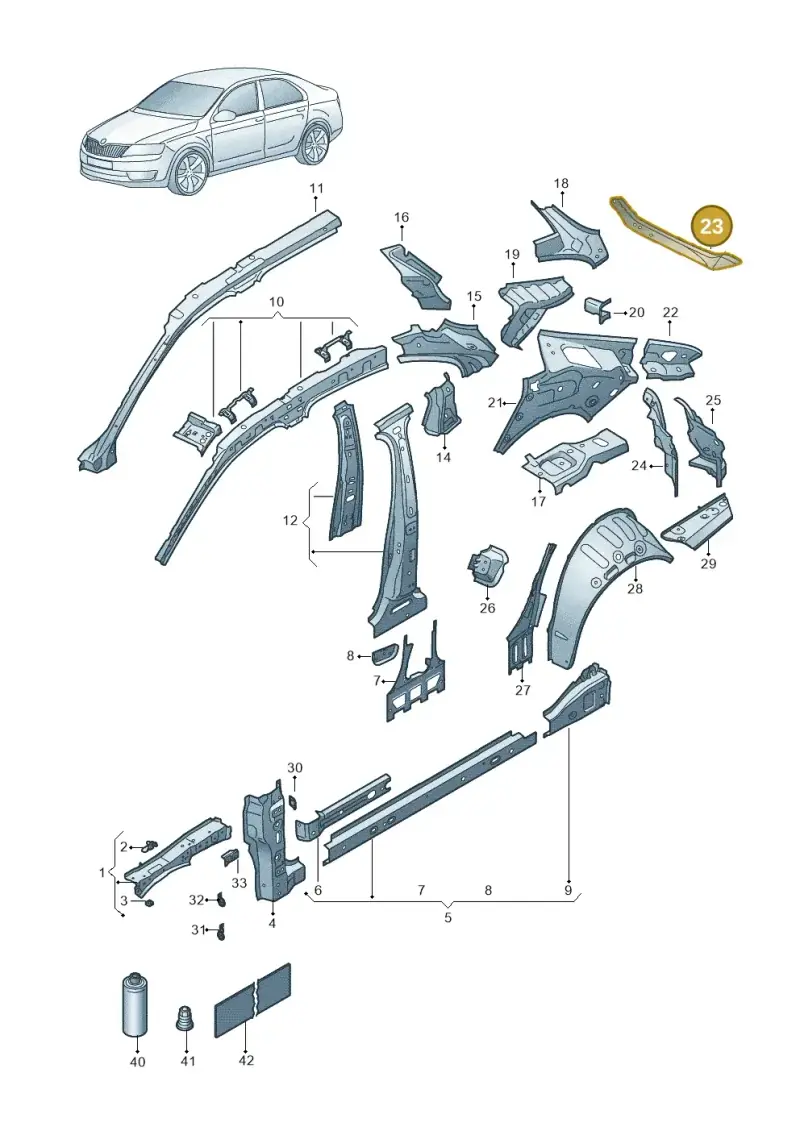 3P3809641 — Skoda Superb Combi (2023-) diagram 3p0809000, position 23