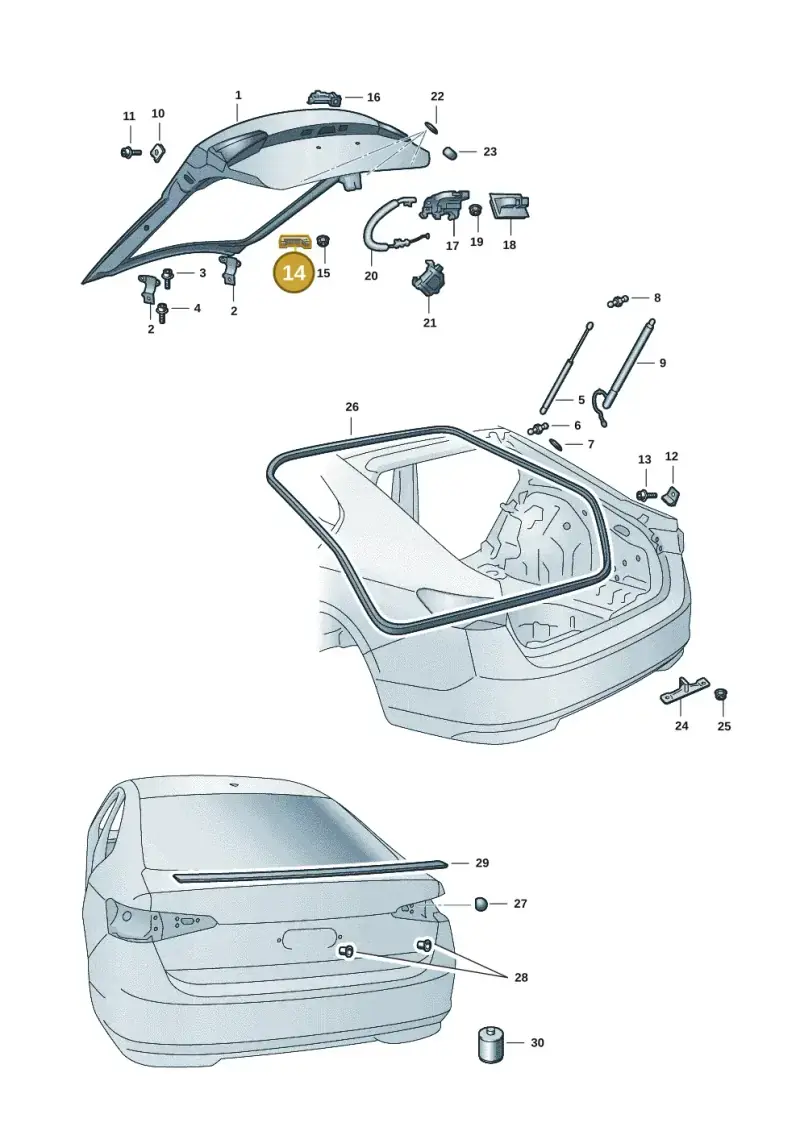 3P3827033 — Skoda Superb Combi (2023-) diagram 3p0827000, position 14