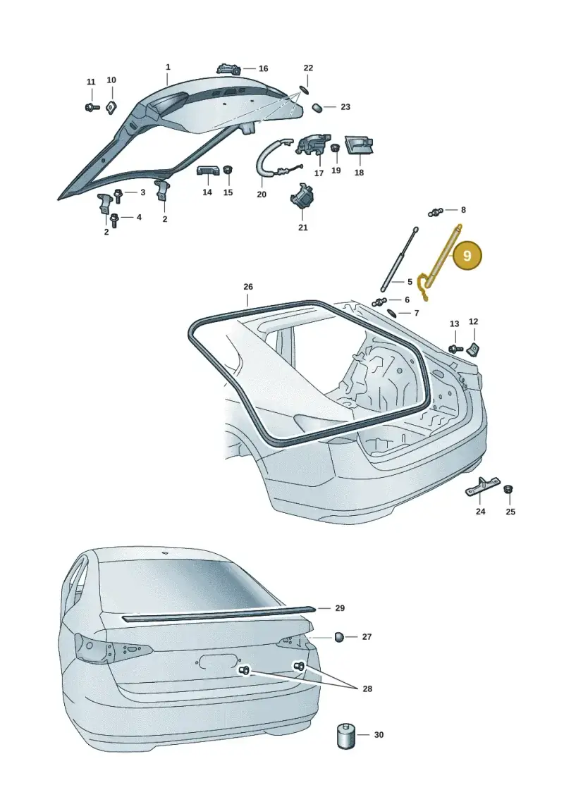 3P3827851A — Skoda Superb Combi (2023-) diagram 3p0827000, position 9