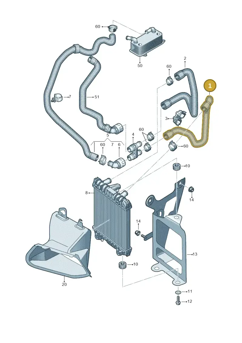 3Q0121051 — Skoda Superb Combi (2015-2024) diagram 828121050, position 1