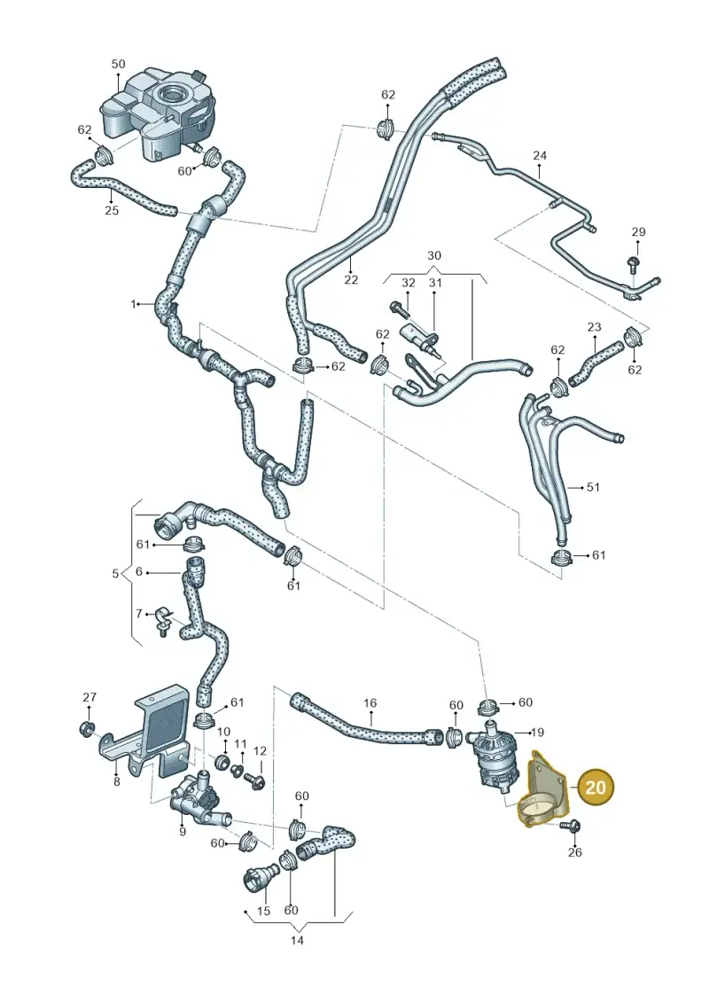 3Q0121093AA — Skoda Kodiaq (2016-2024) diagram 793121401, position 20