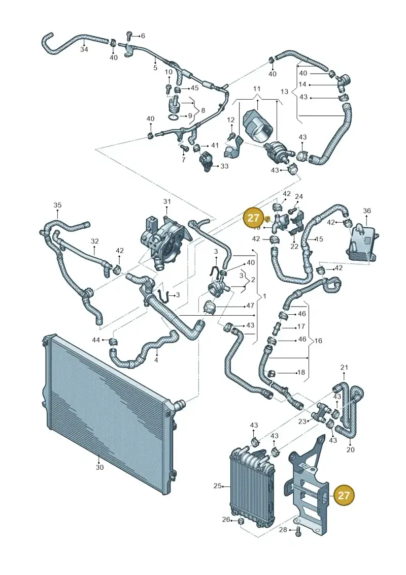 3Q0121093F — Skoda Superb Combi (2015-2024) diagram 884121444, position 27