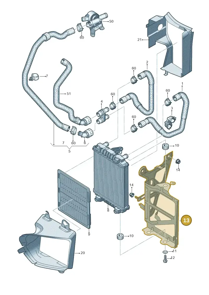 3Q0121093G — Skoda Superb Combi (2015-2024) diagram 746121660, position 13