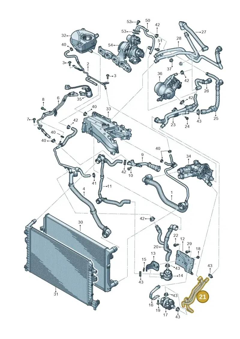 3Q0121156B — Skoda Kodiaq (2024-) diagram 596121132, position 21