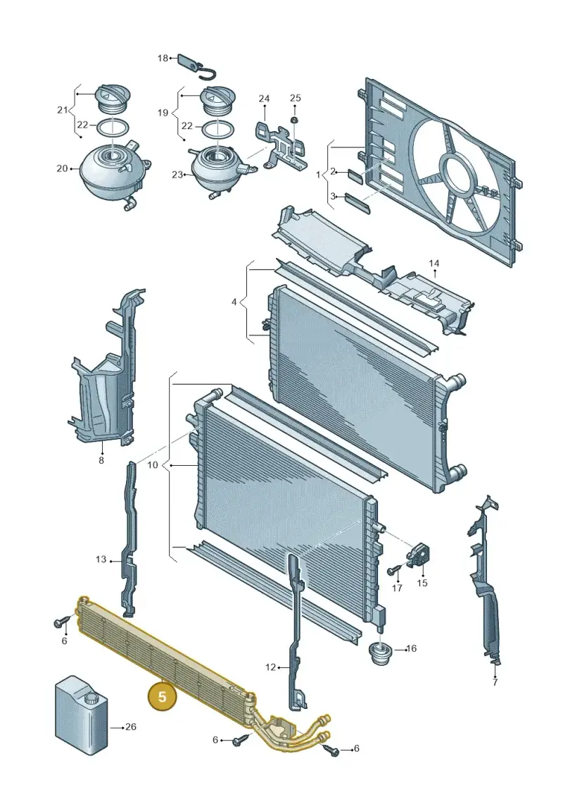 3Q0121251B — Skoda Superb Combi (2015-2024) diagram 793121710, position 5