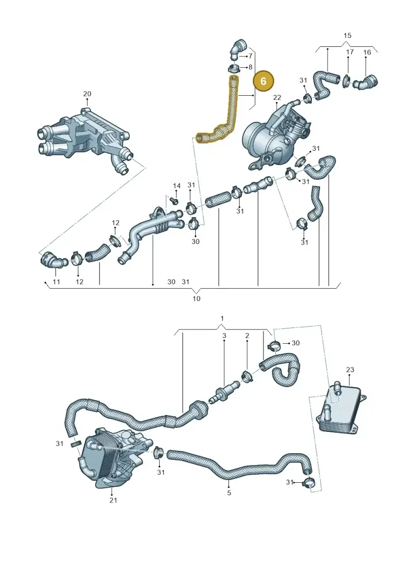 3Q0122073AA — Skoda Superb Combi (2023-) diagram 828121767, position 6