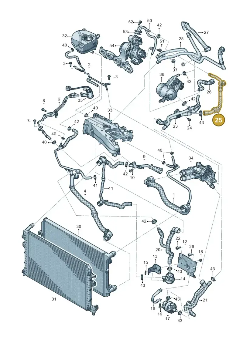 3Q0122073AC — Skoda Octavia (2019-2024) diagram 585121709, position 25