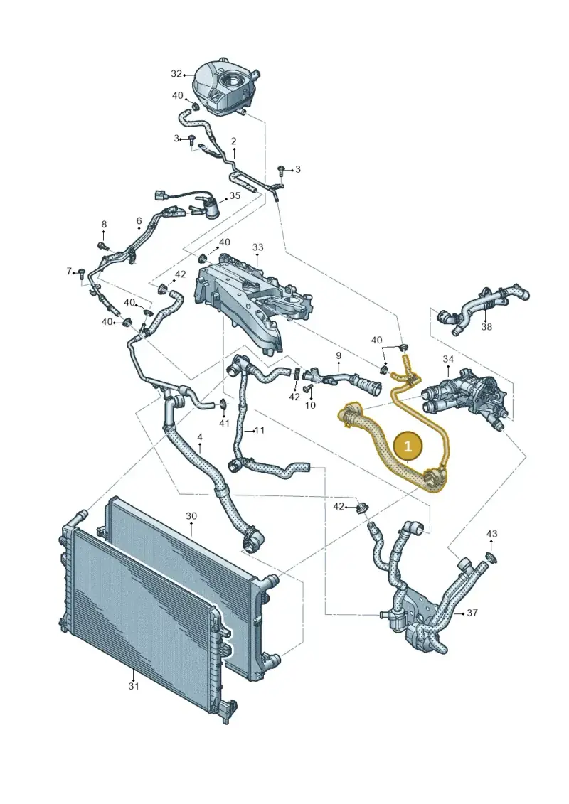 3Q0122101CH — Skoda Superb Combi (2015-2024) diagram 884121750, position 1