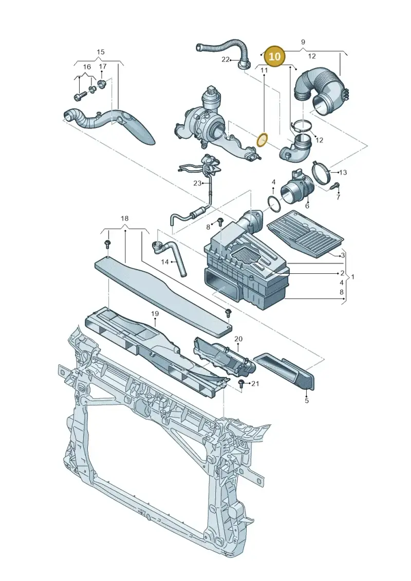 3Q0129635B — Skoda Karoq (2017-2022) diagram 884129000, position 10