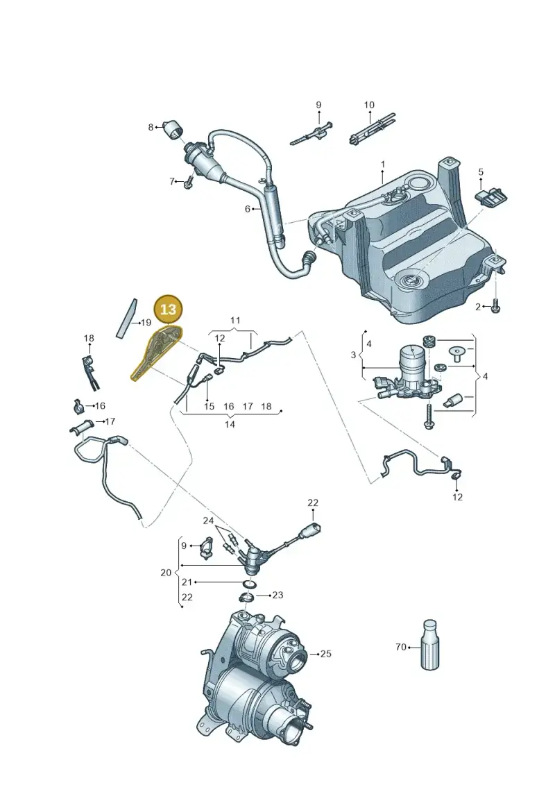 3Q0131327A — Skoda Superb Combi (2015-2024) diagram 793253560, position 13