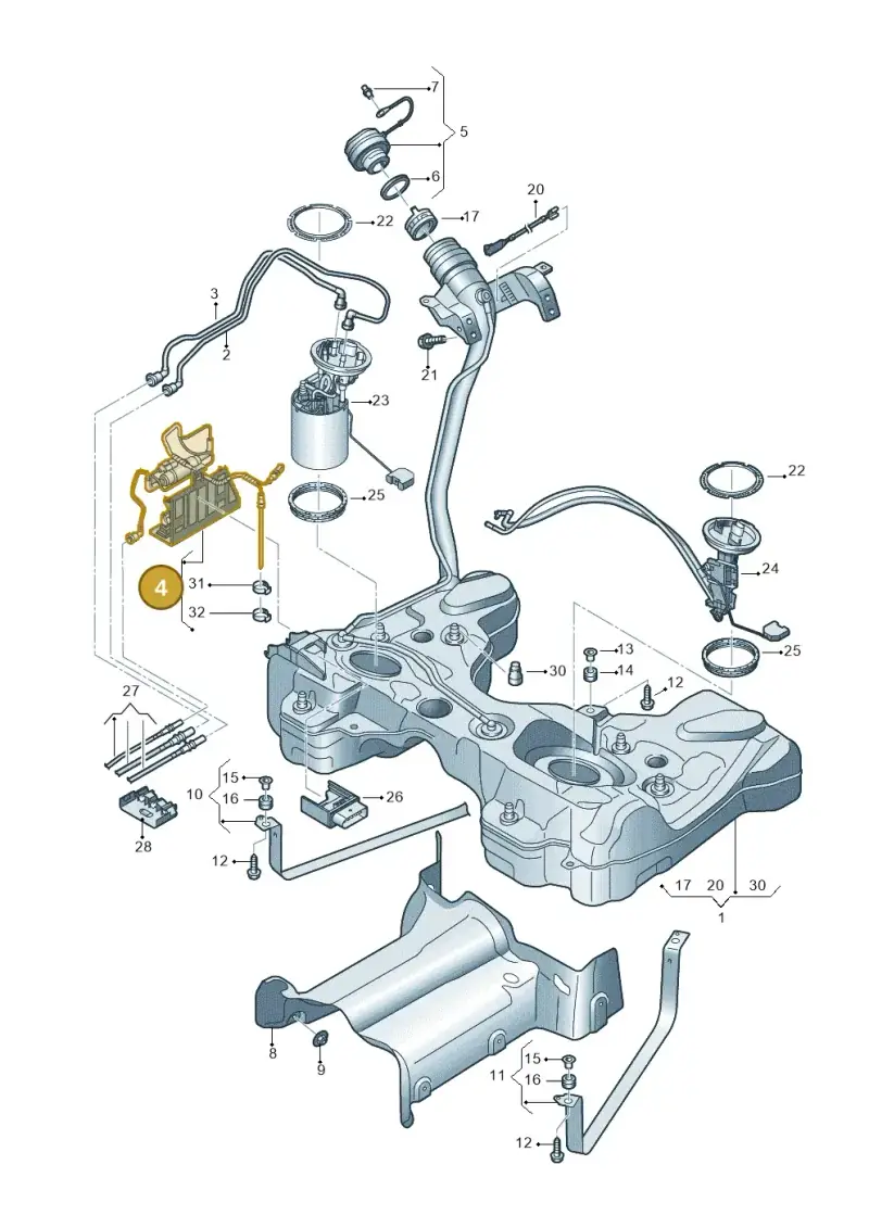 3Q0201607A — Skoda Superb Combi (2023-) diagram 793201650, position 4
