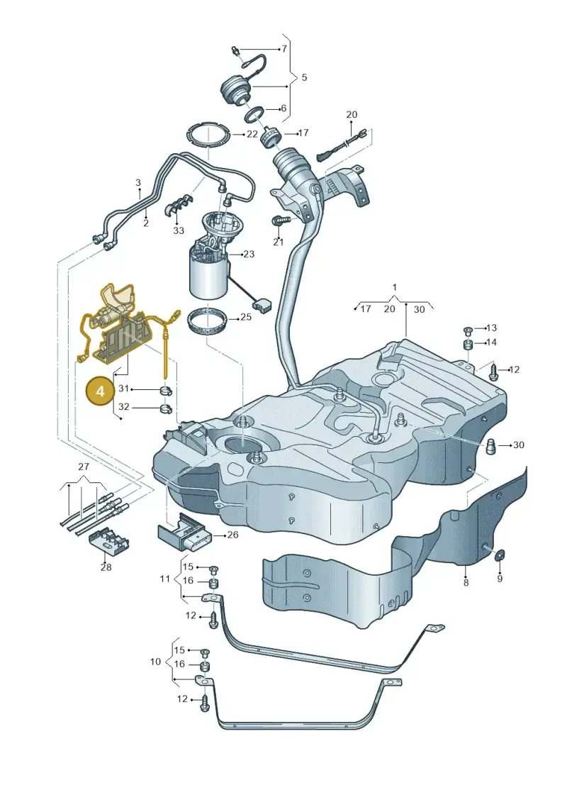 3Q0201607A — Skoda Superb Combi (2023-) diagram 793201600, position 4