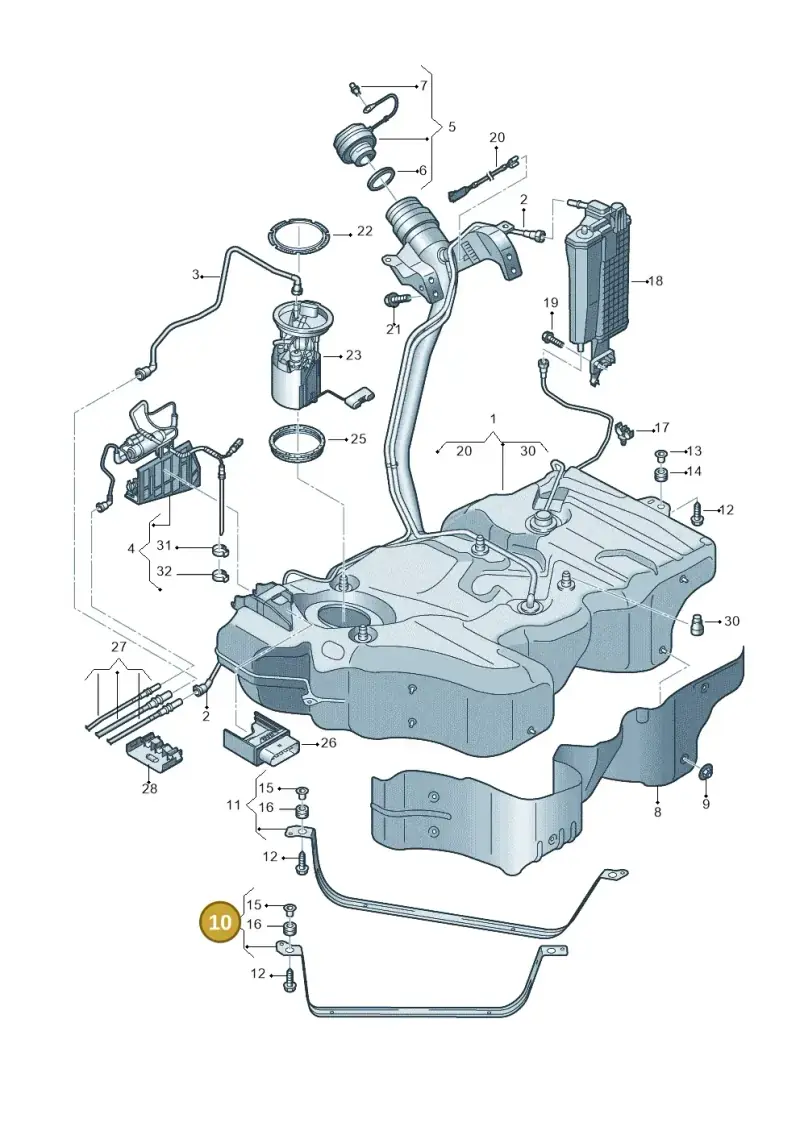 3Q0201653 — Skoda Superb Combi (2023-) diagram 828201044, position 10