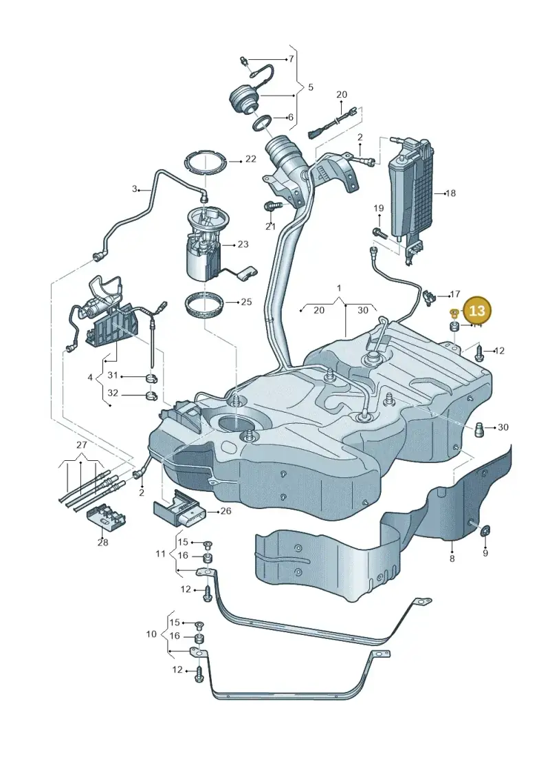 3Q0201693 — Skoda Superb Combi (2023-) diagram 828201044, position 13