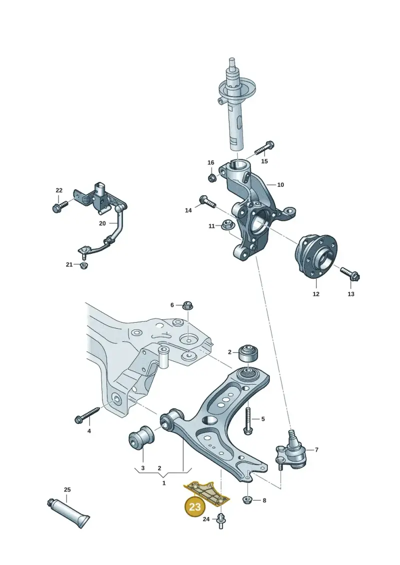 3Q0407118B — Skoda Superb Combi (2023-) diagram 5h0407000, position 23