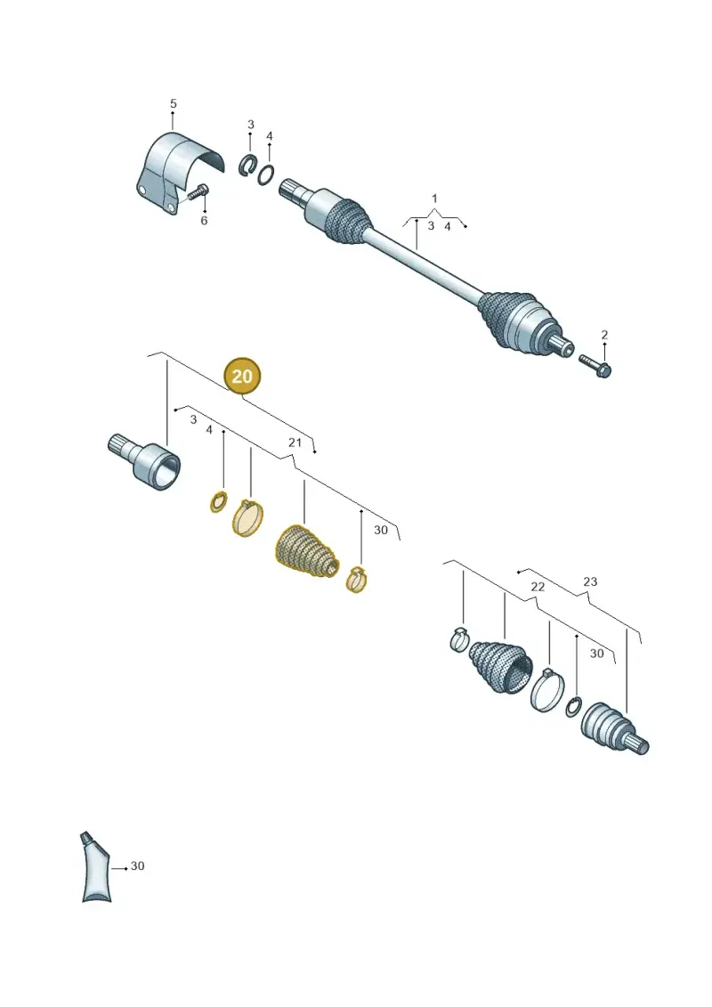 3Q0498104B — Skoda Octavia (2019-2024) diagram 828407060, position 20