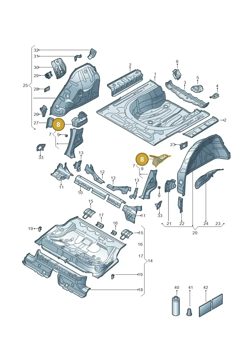 3Q0803876 — Skoda Superb Combi (2023-) diagram 3p0803300, position 8