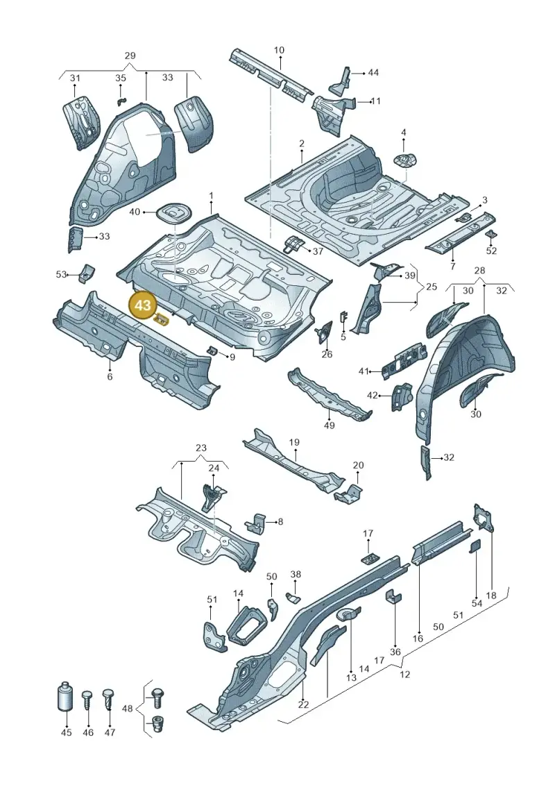 3Q0804866 — Skoda Superb Combi (2015-2024) diagram 793803200, position 43
