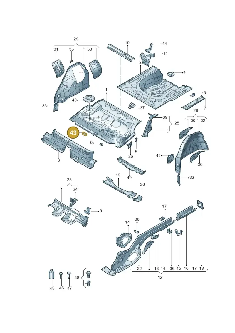 3Q0804866 — Skoda Superb NF (2015-2023) diagram 881803200, position 43