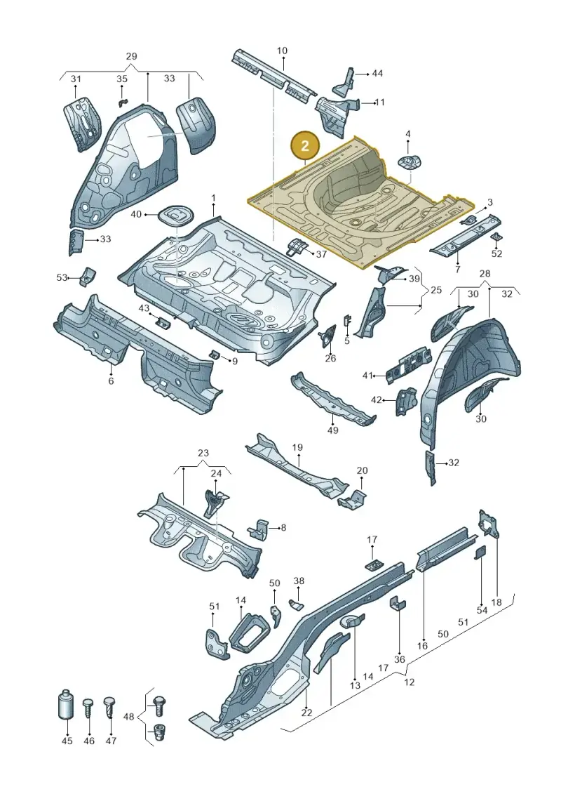 3Q0813116A — Skoda Superb Combi (2015-2024) diagram 793803200, position 2