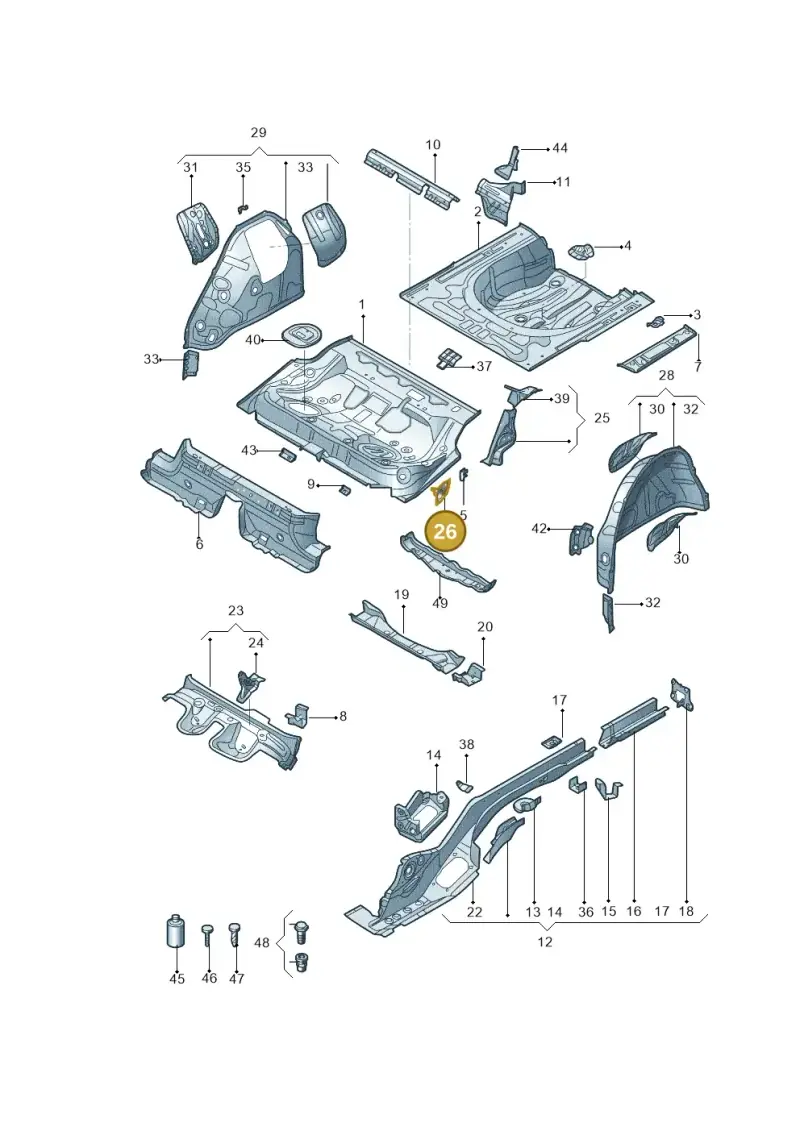 3Q0813722 — Skoda Superb NF (2015-2023) diagram 881803200, position 26