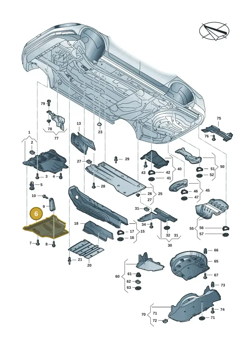 3Q0825901B — Skoda Superb Combi (2023-) diagram 3p0825000, position 6