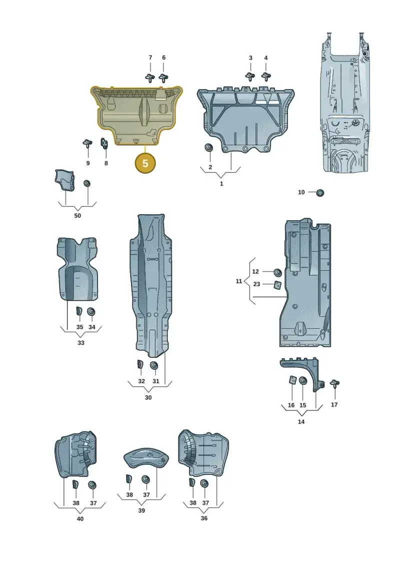 3Q0825901B — Skoda Octavia (2019-2024) diagram 585825105, position 5