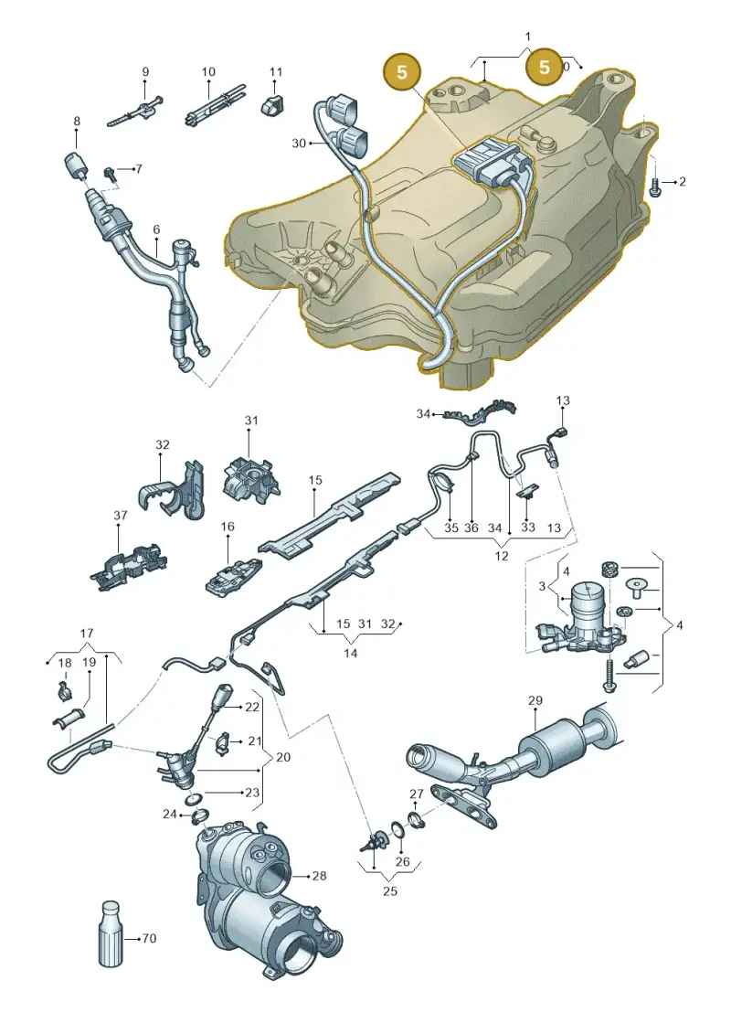 3Q0941329 — Skoda Octavia (2019-2024) diagram 585253100, position 5