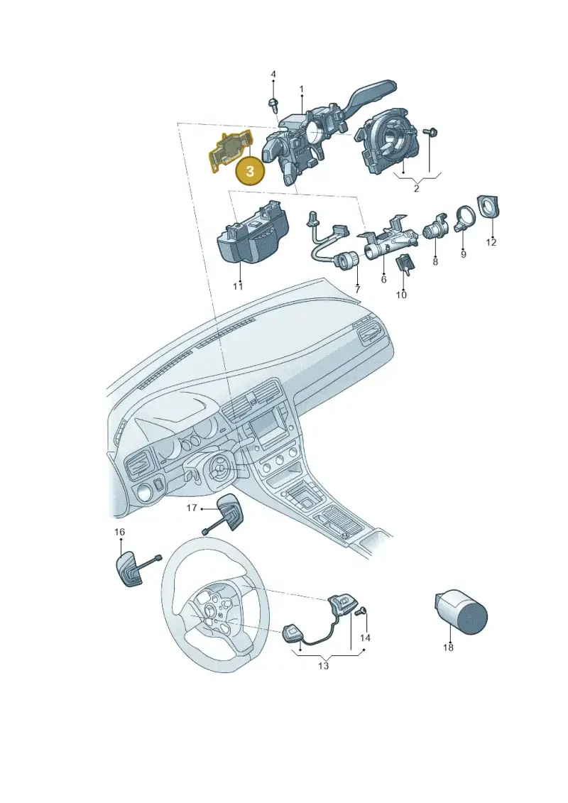 3Q0953223A — Skoda Kodiaq (2017-2022) diagram 433953500, position 3