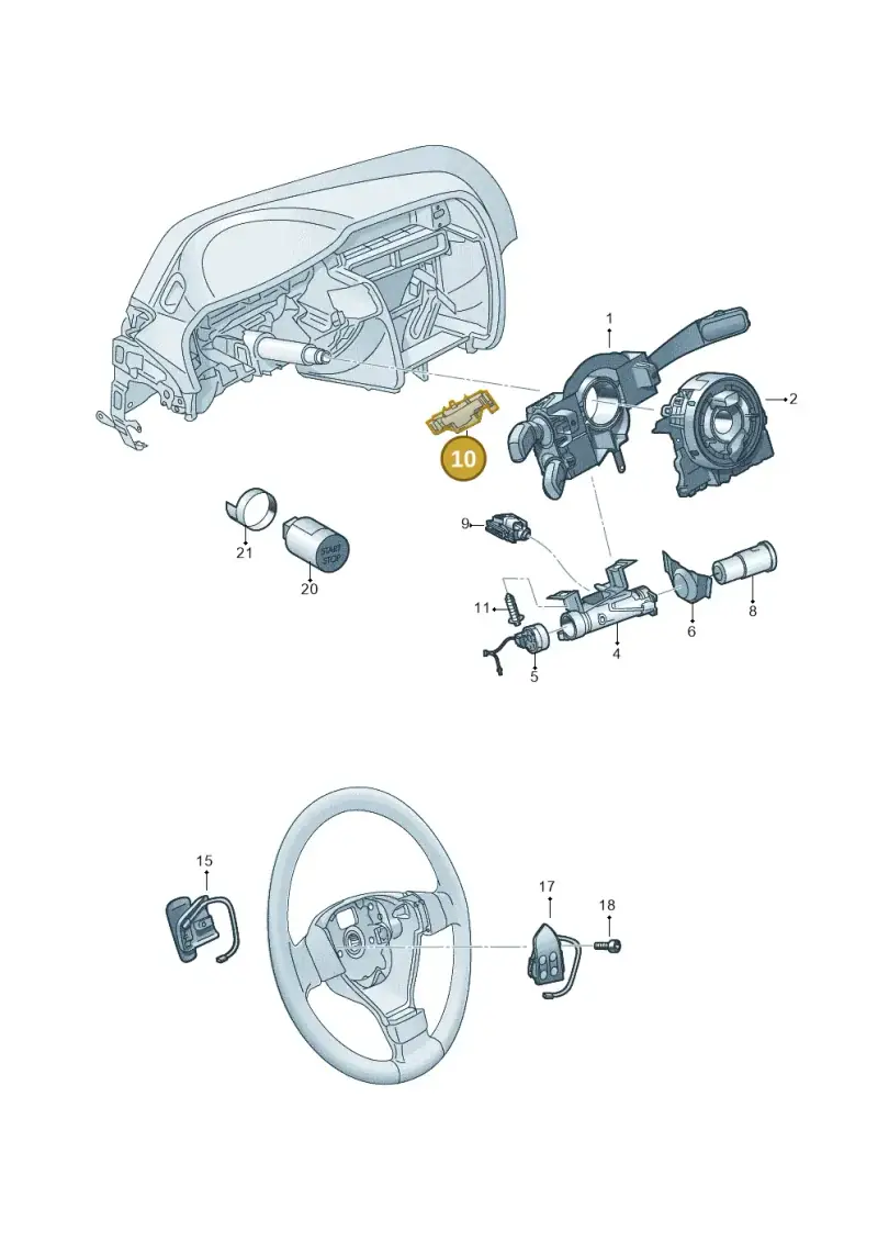 3Q0953223A — Skoda Kodiaq (2016-2024) diagram 753953500, position 10