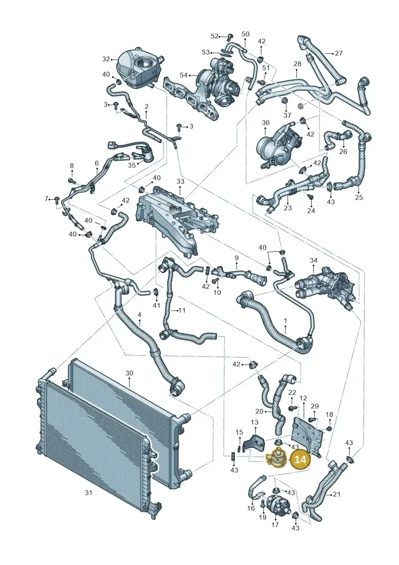 3Q0965567E — Skoda Octavia (2019-2024) diagram 585121709, position 14