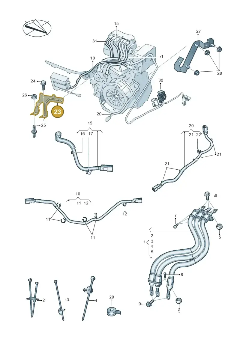 3Q0971844B — Skoda Octavia (2019-2024) diagram 793970150, position 23
