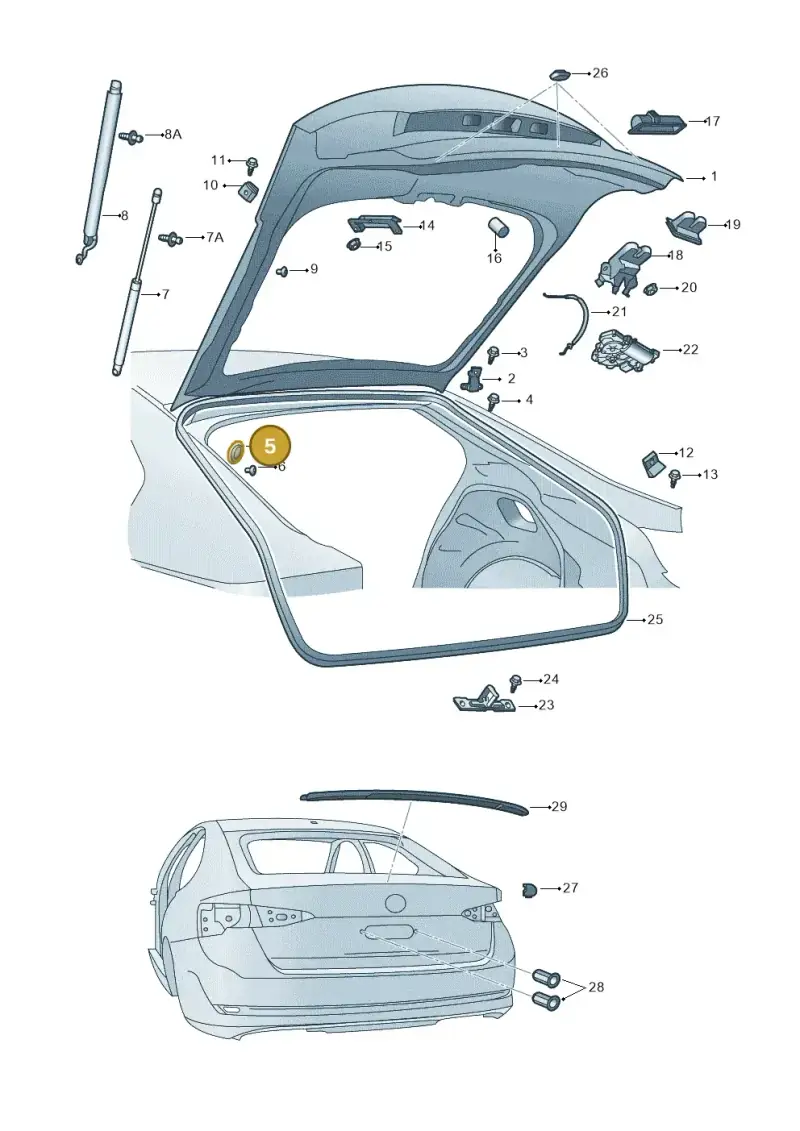 3T9827721 — Skoda Octavia (2019-2024) diagram 585827000, position 5