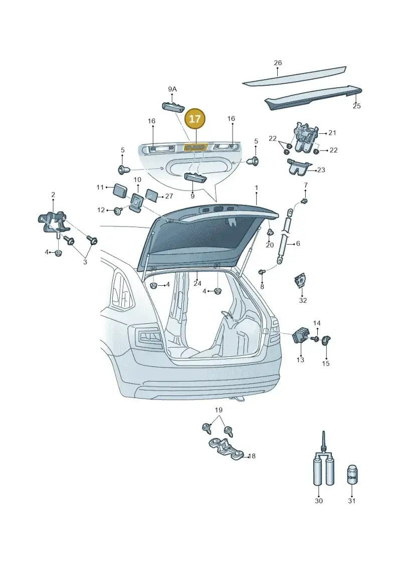 3T9853431 — Skoda Rapid (2012-2022) diagram 740827000, position 17