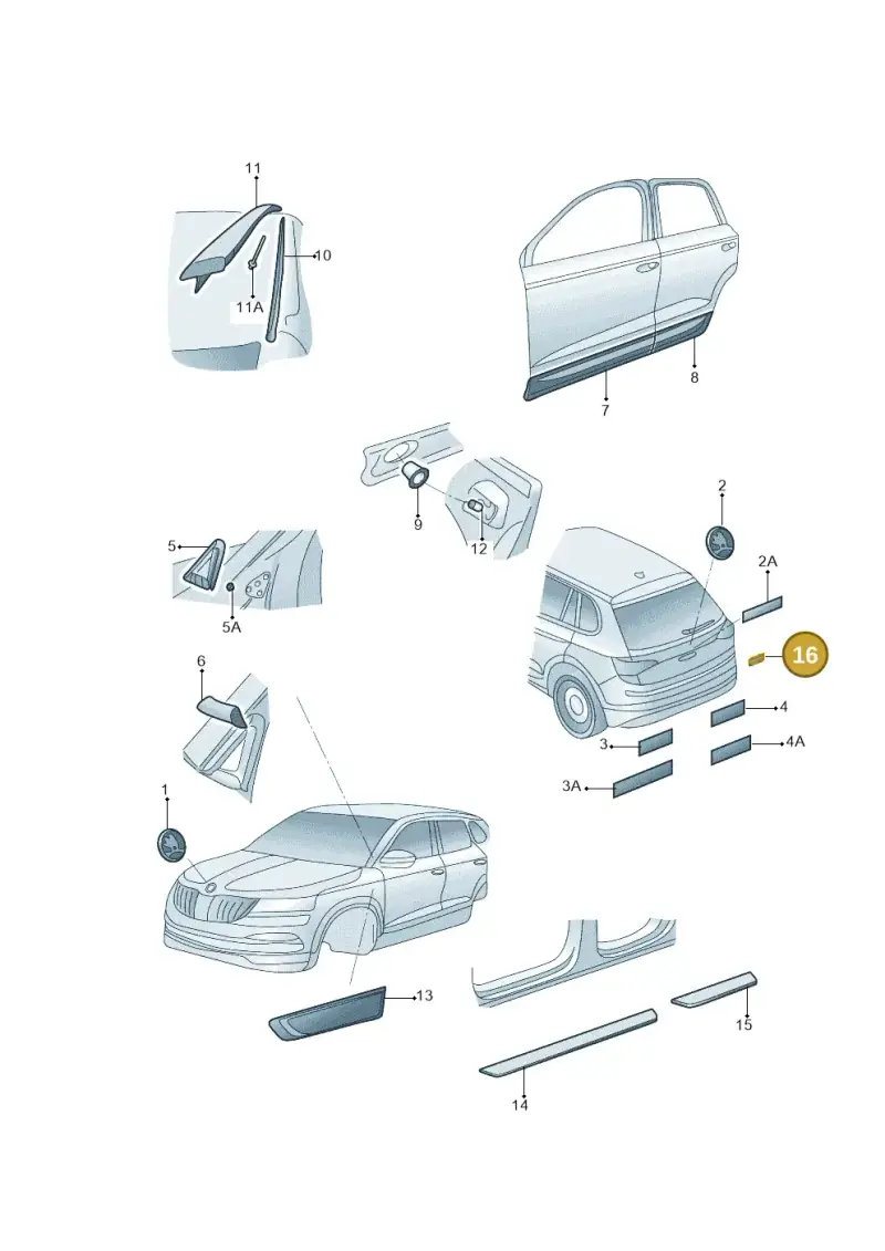 3T9853433B — Skoda Karoq (2017-2019) diagram 433853000, position 16