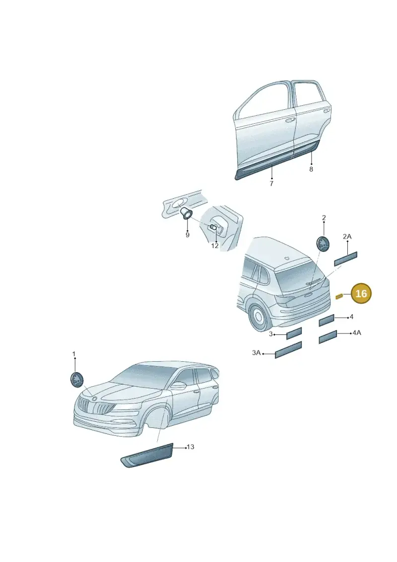 3T9853433B — Skoda Kamiq (2018-2023) diagram 594853000, position 16