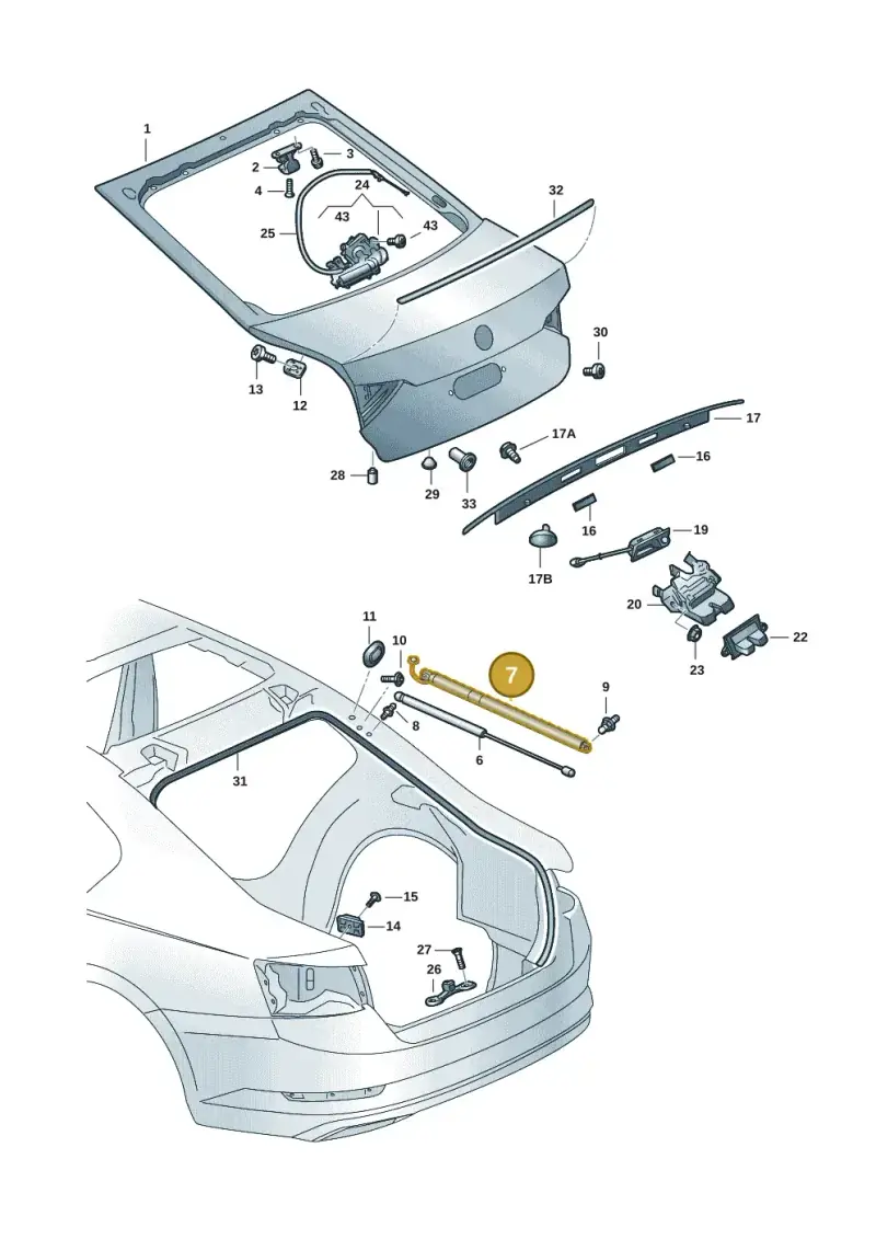 3V0827851C — Skoda Superb Combi (2015-2024) diagram 851827010, position 7