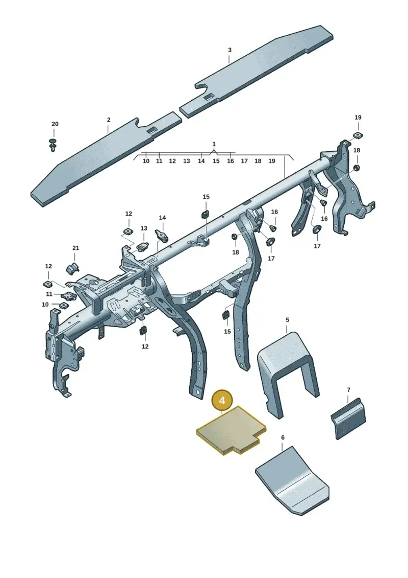 3V0863969A — Skoda Superb Combi (2023-) diagram 3p0857000, position 4
