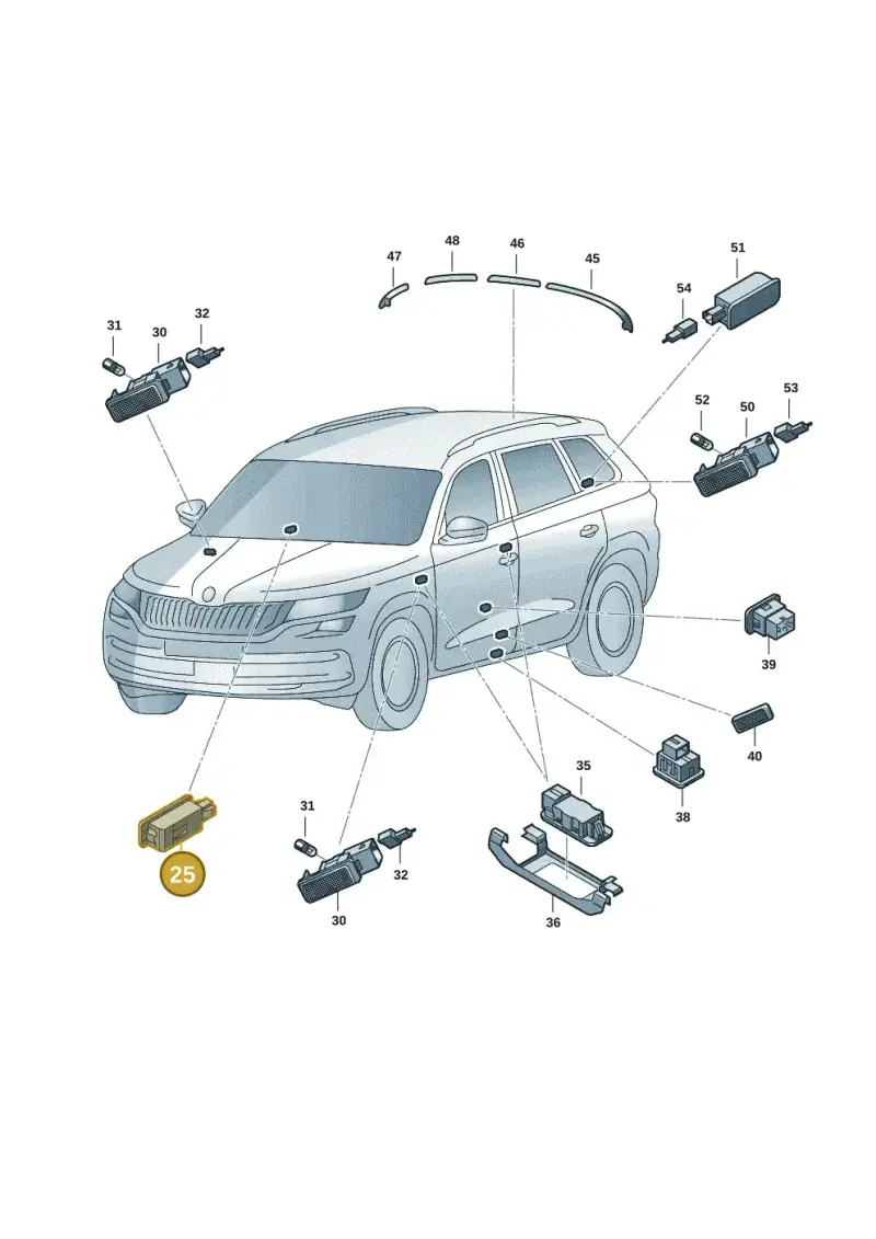 3V0919390B — Skoda Kodiaq (2018-2022) diagram 804947006, position 25