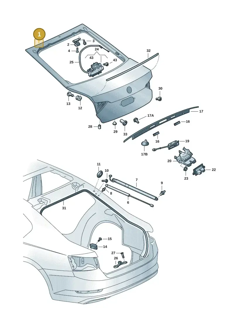 3V5827023E — Skoda Superb Combi (2015-2024) diagram 851827010, position 1