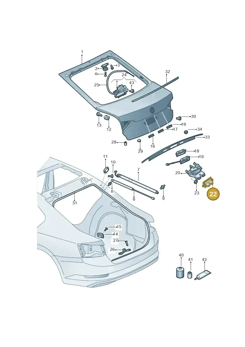 3V5827520 — Skoda Superb NF (2015-2023) diagram 881827100, position 22