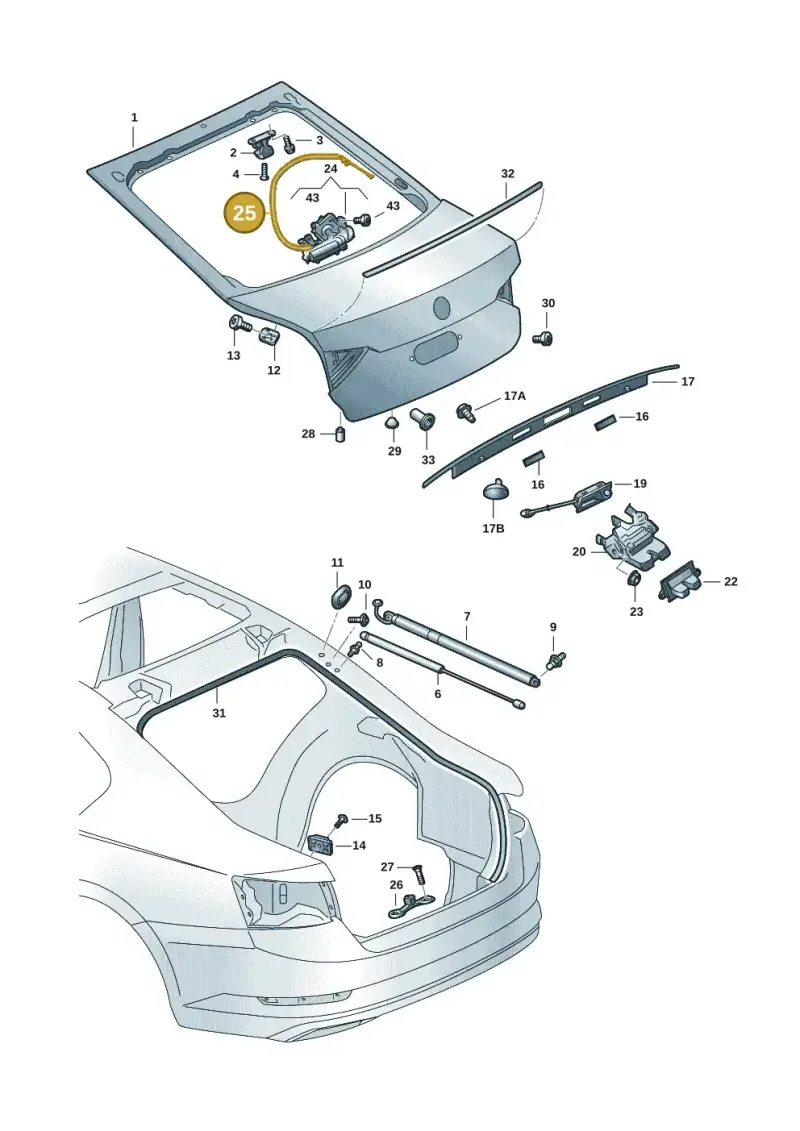 3V5827532B — Skoda Superb Combi (2015-2024) diagram 851827010, position 25