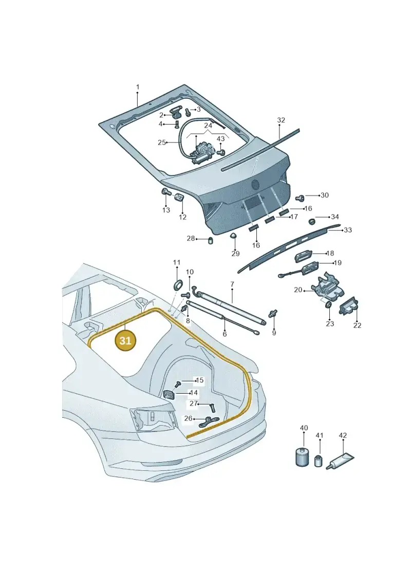 3V5827705C — Skoda Superb NF (2015-2023) diagram 881827100, position 31