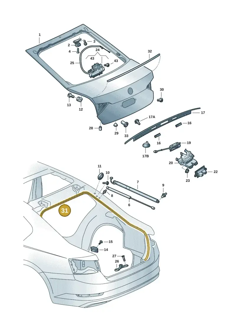 3V5827705E — Skoda Superb Combi (2015-2024) diagram 851827010, position 31