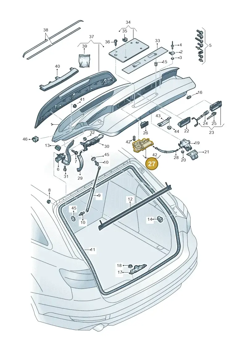 3V5827887B — Audi RS4 Avant (2017-2025) diagram 849827100, position 27