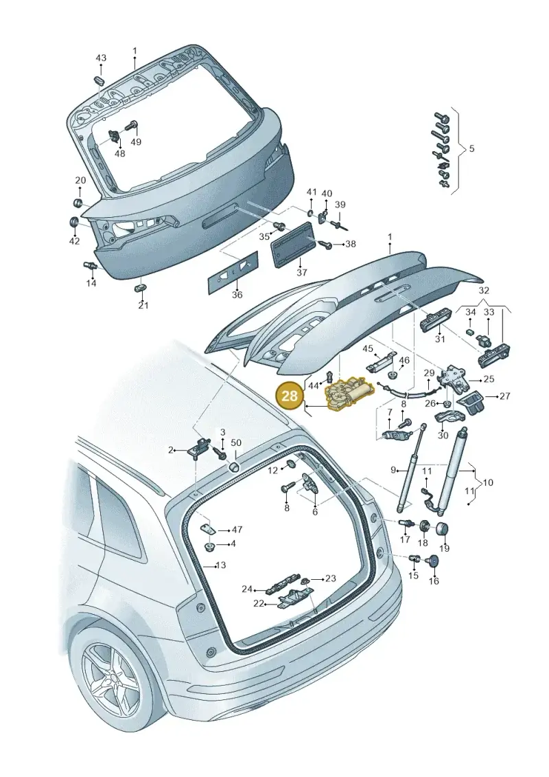 3V5827887B — Audi Q5 (2016-2025) diagram 896827000, position 28