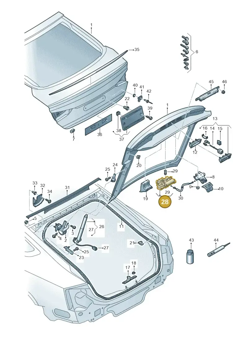 3V5827887B — Audi RS5 Sportback (2017-2025) diagram 897827100, position 28