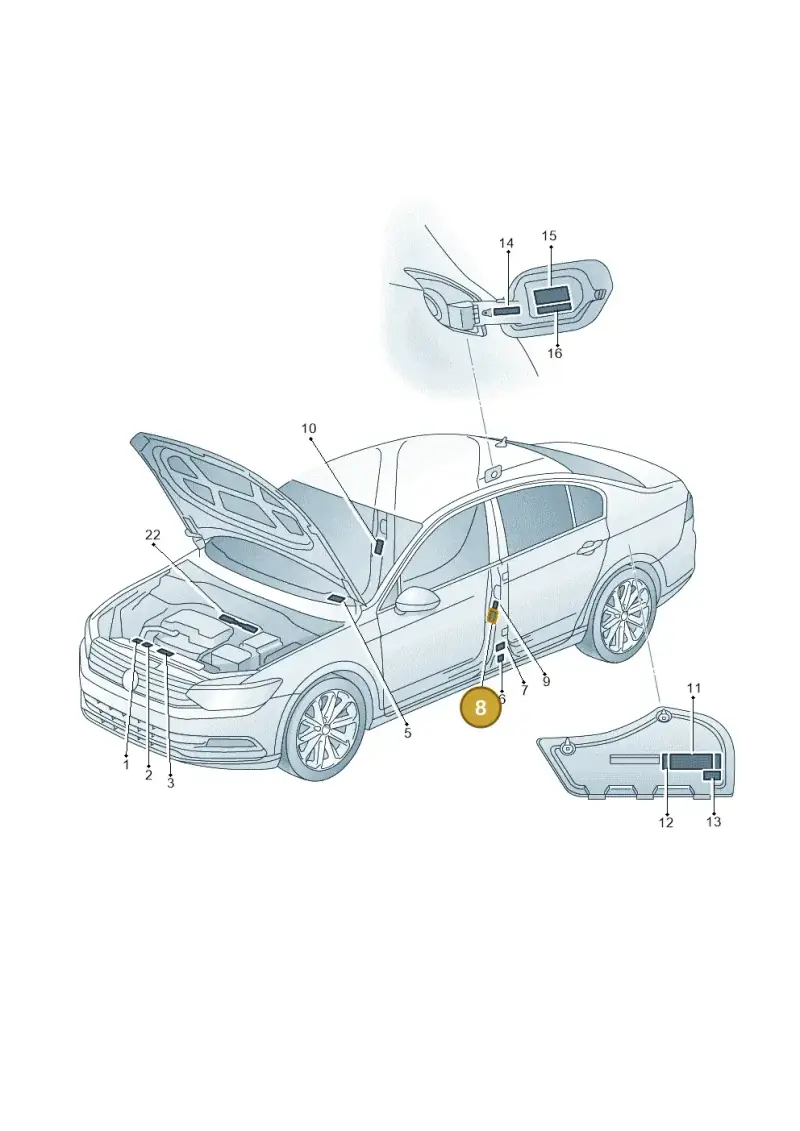 3V9010014J — Skoda Superb Combi (2015-2024) diagram 851010000, position 8