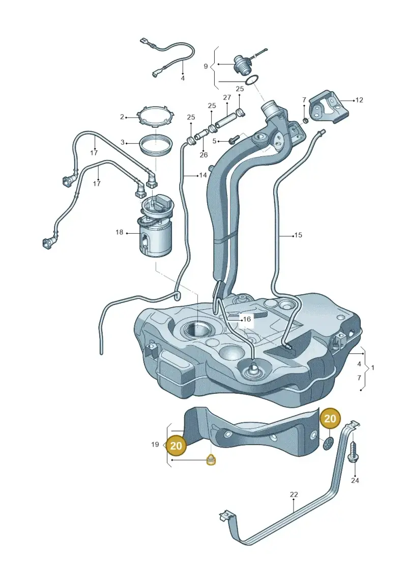 441863987B — Skoda Yeti (2013-2017) diagram 767201050, position 20
