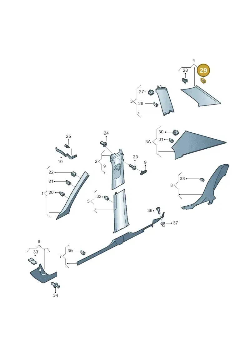 4A0867276B — Skoda Superb Combi (2023-) diagram 3p0867065, position 29